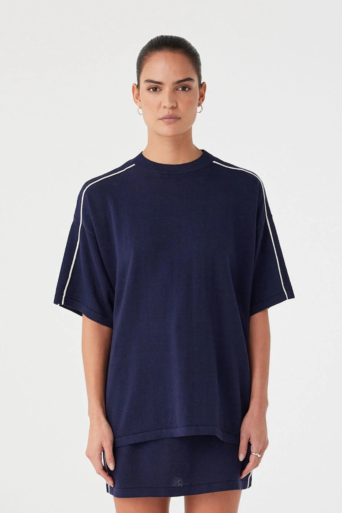 Pippa Oversized Tee - Navy