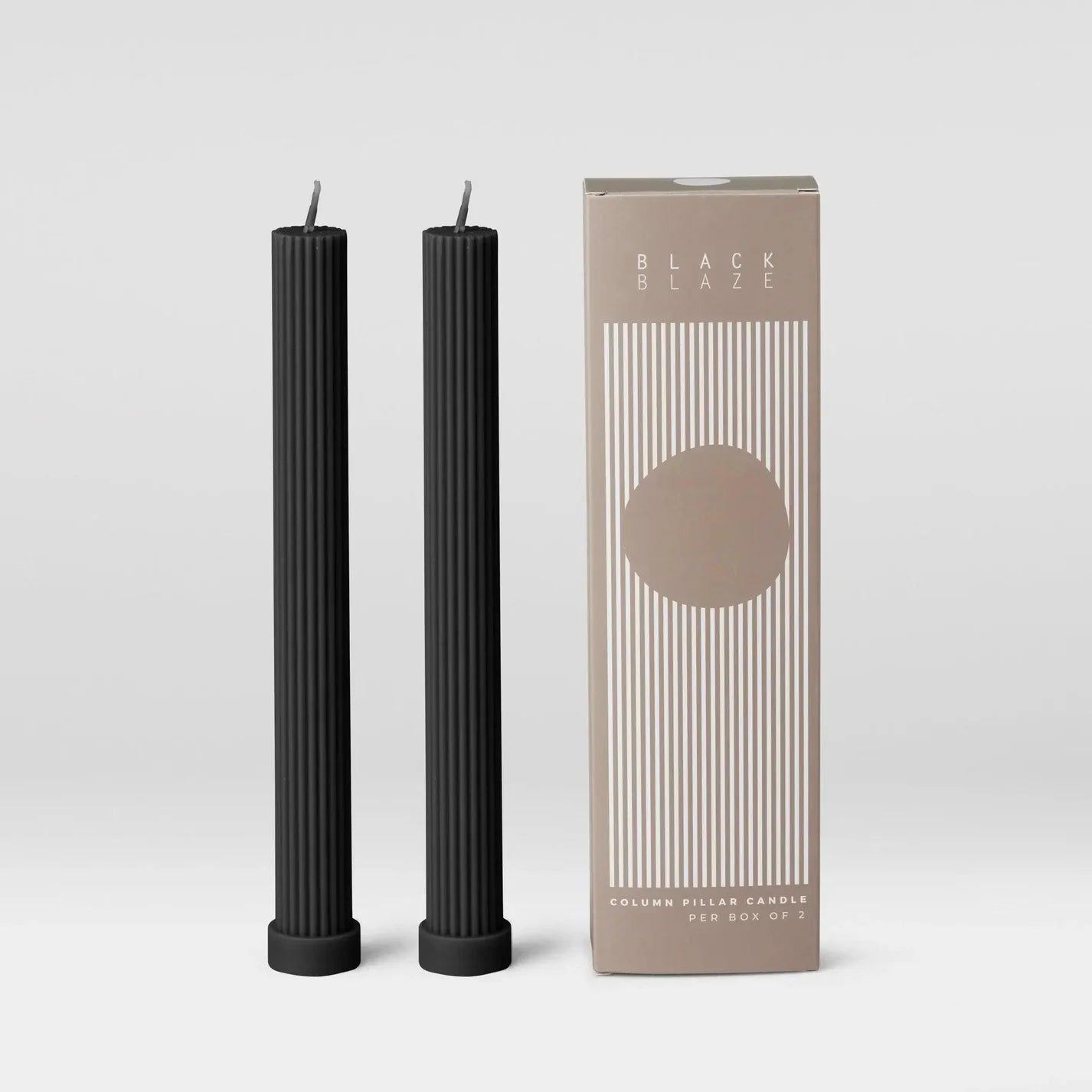 Column Pillar Candle Duo Black