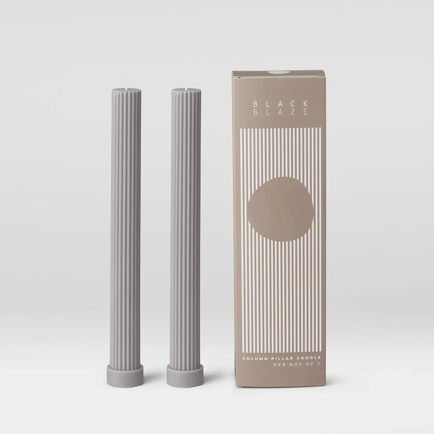 Column Pillar Candle Duo Grey