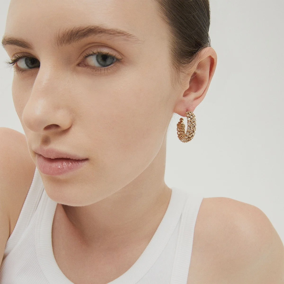 Izilda Strass Hoop Earrings