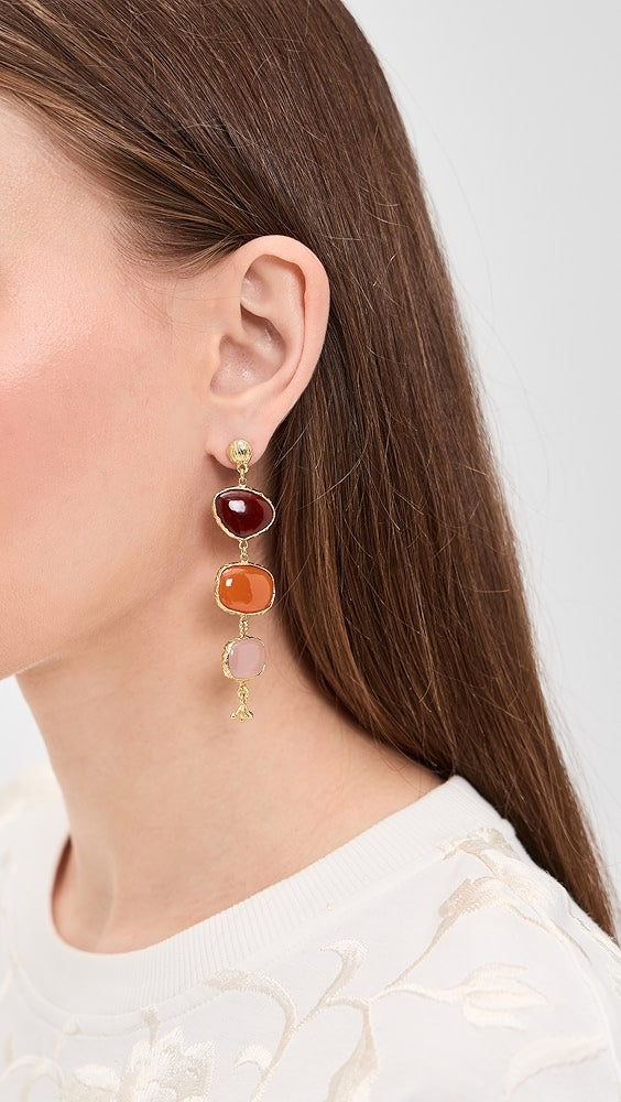 Silene Earrings - Red Calcite