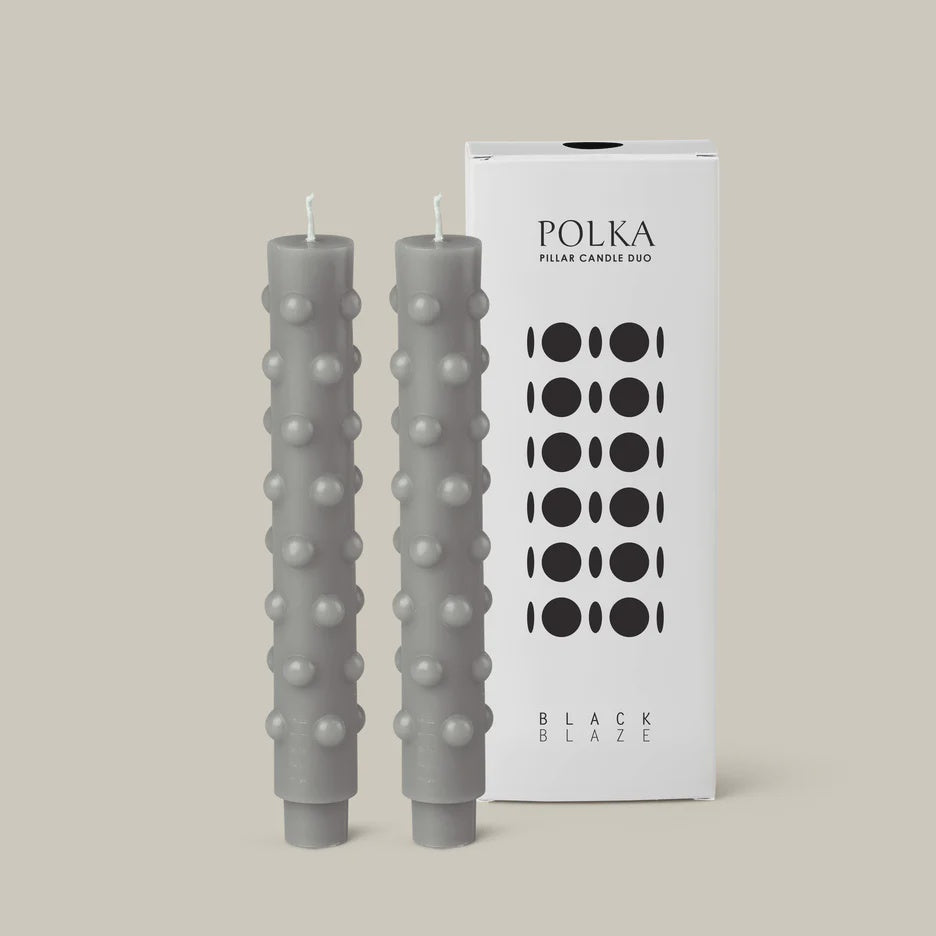 Polka Dot Candle Duo - Grey