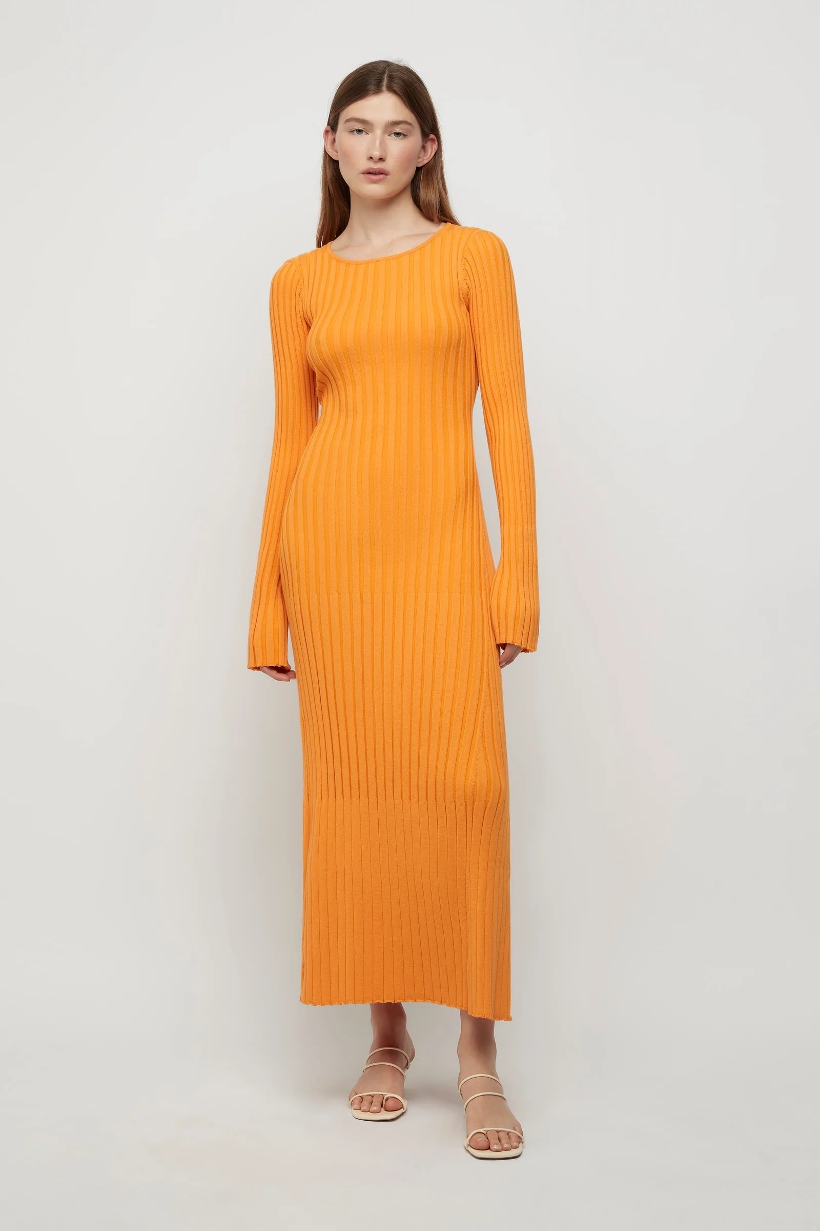 Lowry Cross Back Knit Dress - Tangerine